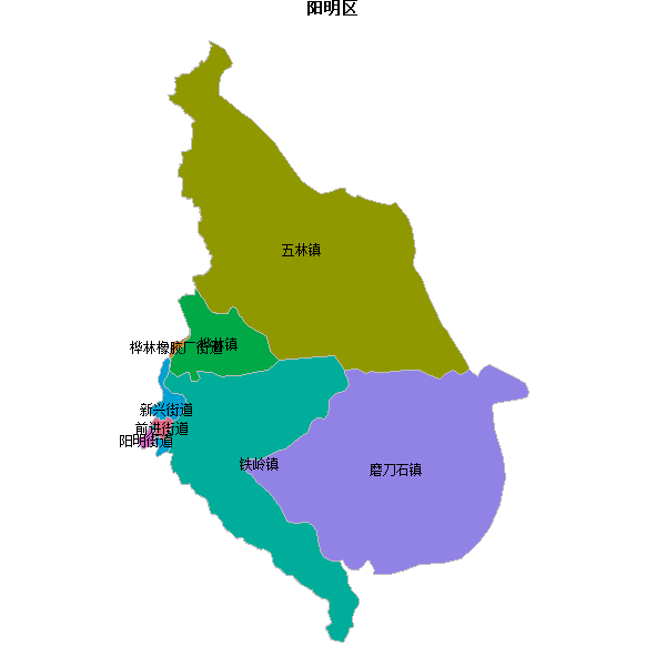 阳明区乡镇地图JSON数据火星坐标系(gcj02).json