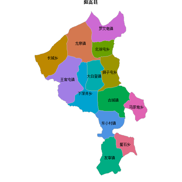 阳高县乡镇地图JSON数据火星坐标系(gcj02).json