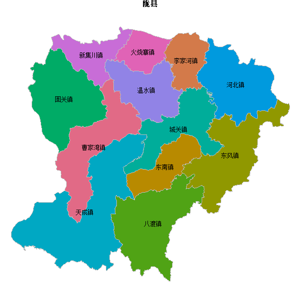 陇县乡镇地图shp数据百度坐标系(bd09).shp