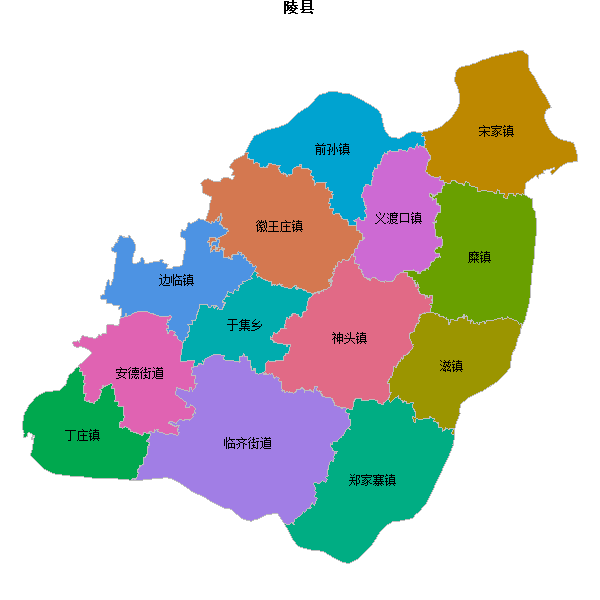 陵县乡镇地图JSON数据火星坐标系(gcj02).json