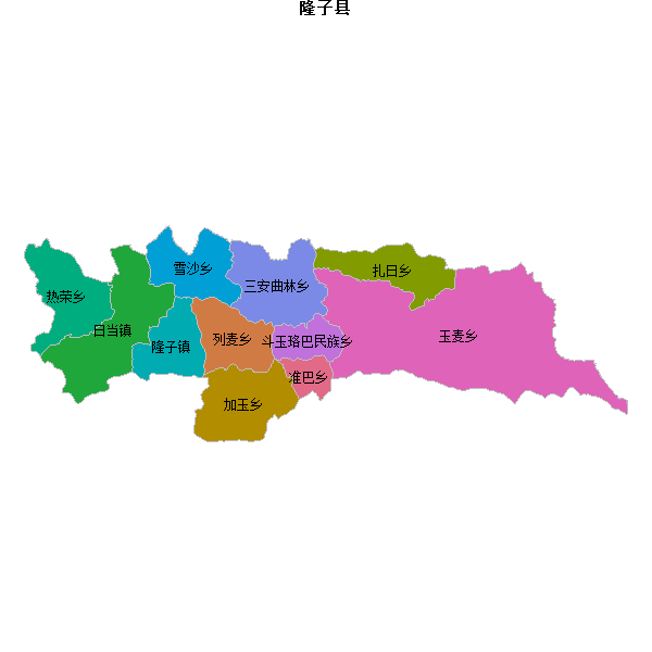 隆子县乡镇地图JSON数据火星坐标系(gcj02).json