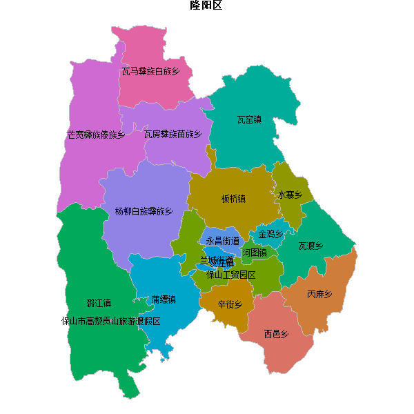 隆阳区乡镇地图JSON数据火星坐标系(gcj02).json