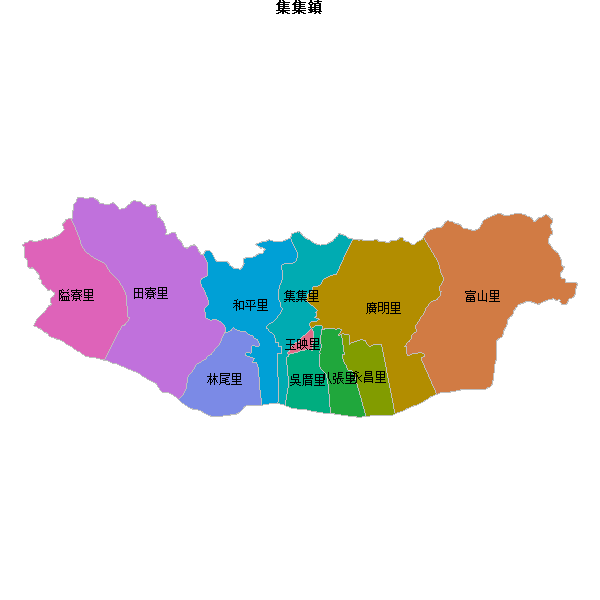 集集鎮乡镇地图JSON数据火星坐标系(gcj02).json