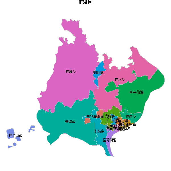 雨湖区乡镇地图JSON数据火星坐标系(gcj02).json