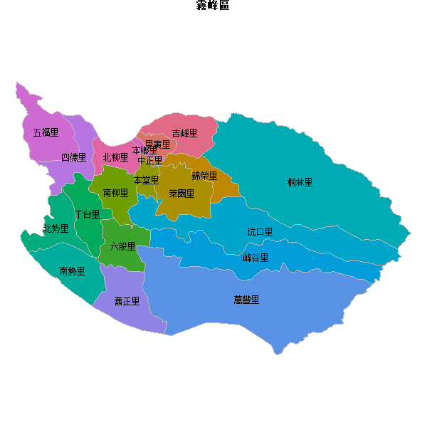 霧峰區乡镇地图JSON数据火星坐标系(gcj02).json