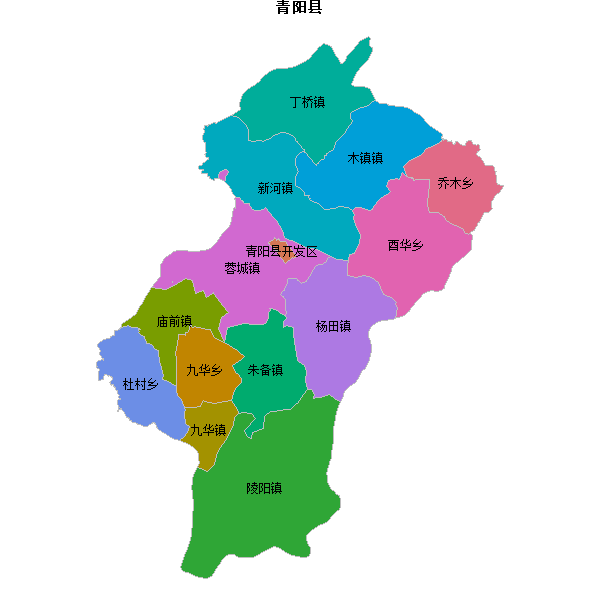 青阳县乡镇地图JSON数据火星坐标系(gcj02).json