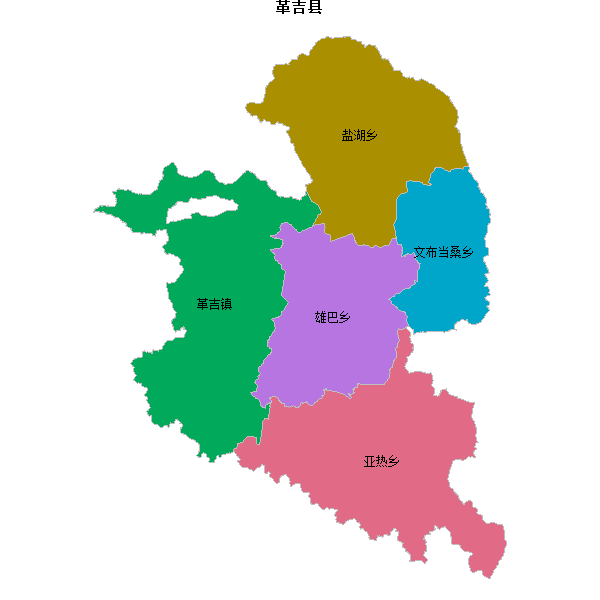 革吉县乡镇地图JSON数据火星坐标系(gcj02).json