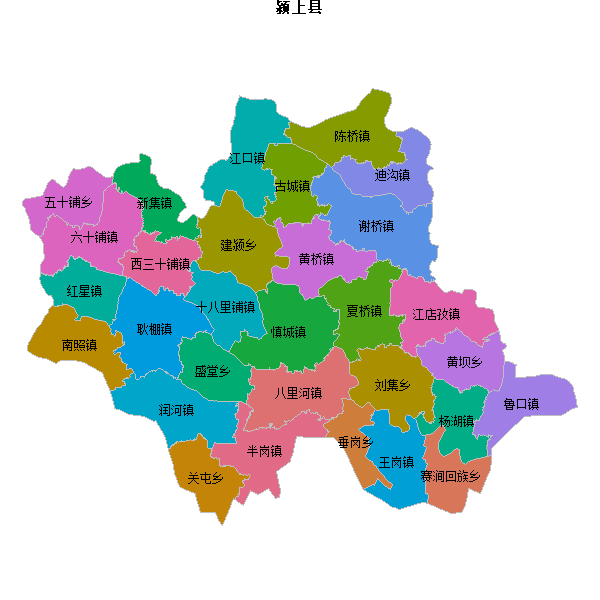 颍上县乡镇地图JSON数据火星坐标系(gcj02).json