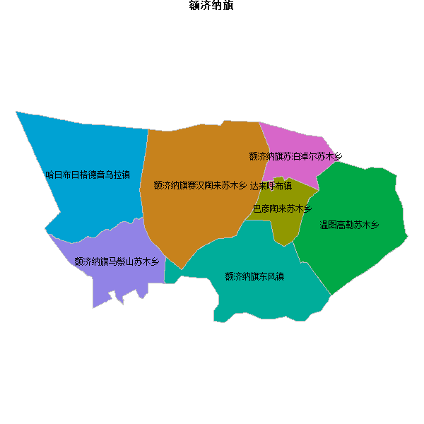 额济纳旗乡镇地图JSON数据火星坐标系(gcj02).json