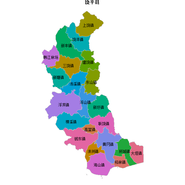 饶平县乡镇地图JSON数据火星坐标系(gcj02).json