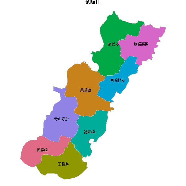 馆陶县乡镇地图shp数据百度坐标系(bd09).shp