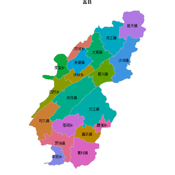 高县乡镇地图JSON数据火星坐标系(gcj02).json