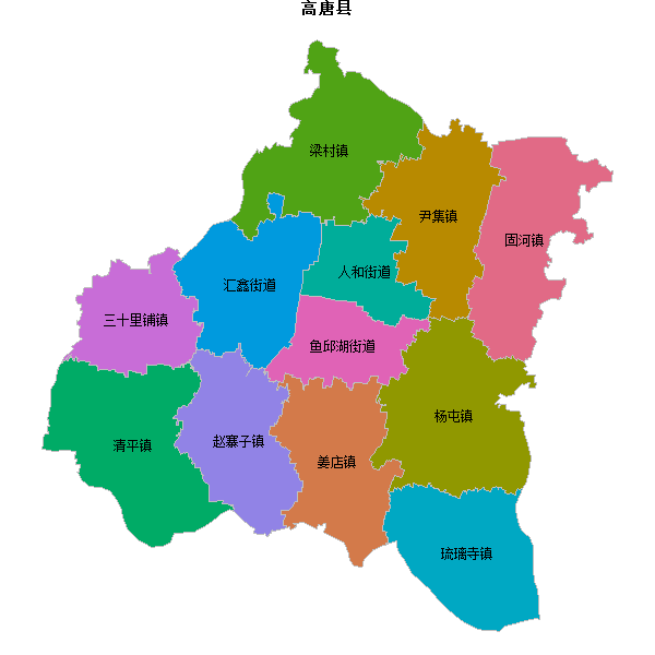 高唐县乡镇地图JSON数据火星坐标系(gcj02).json