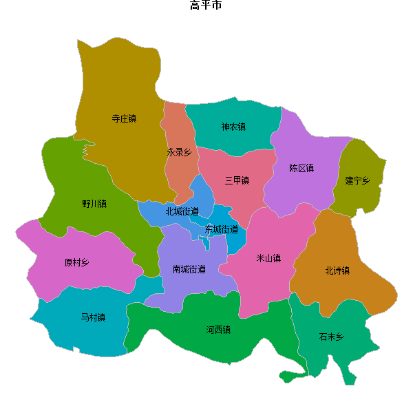 高平市乡镇地图shp数据百度坐标系(bd09).shp