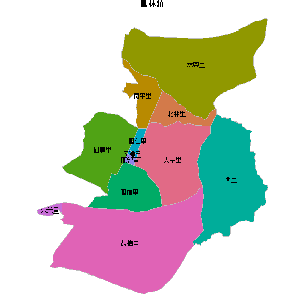 鳳林鎮乡镇地图JSON数据百度坐标系(bd09).json