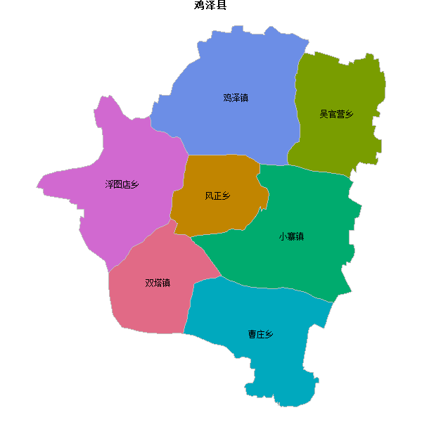 鸡泽县乡镇地图JSON数据火星坐标系(gcj02).json