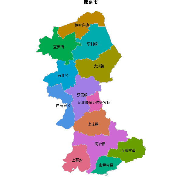 鹿泉市乡镇地图JSON数据火星坐标系(gcj02).json