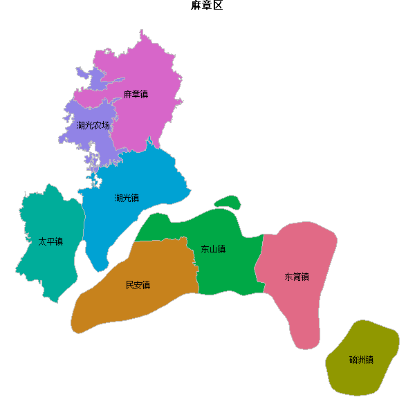 麻章区乡镇地图JSON数据火星坐标系(gcj02).json