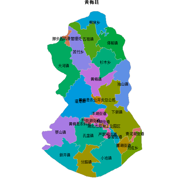 黄梅县乡镇地图JSON数据百度坐标系(bd09).json