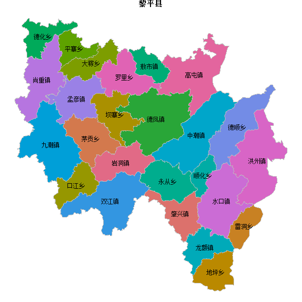 黎平县乡镇地图JSON数据火星坐标系(gcj02).json