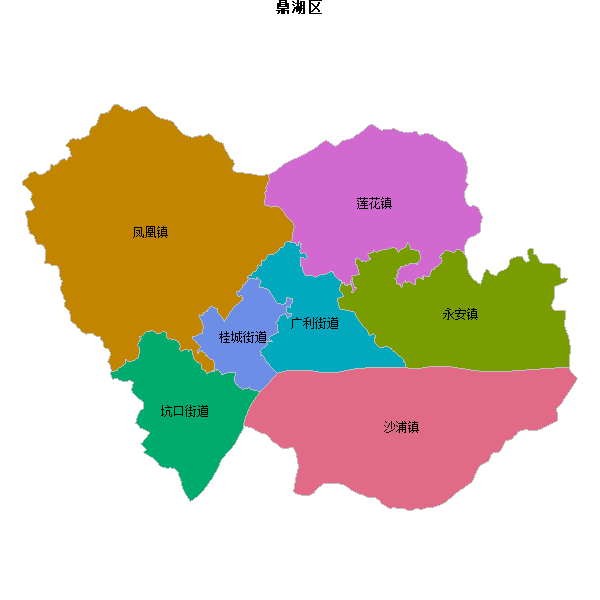 鼎湖区乡镇地图JSON数据火星坐标系(gcj02).json