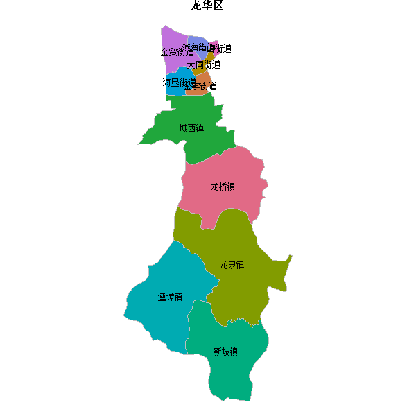 龙华区乡镇地图JSON数据火星坐标系(gcj02).json