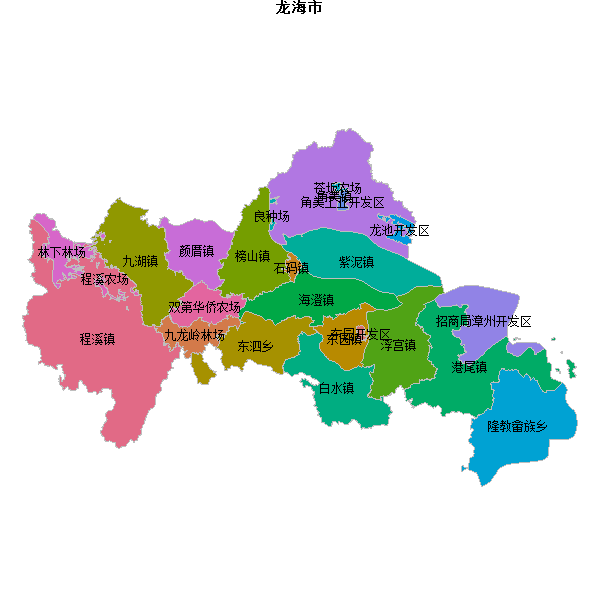 龙海市乡镇地图JSON数据火星坐标系(gcj02).json