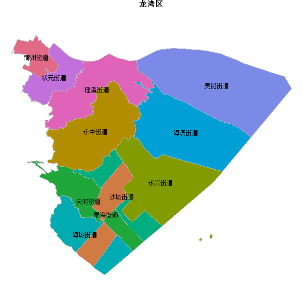 龙湾区乡镇地图JSON数据火星坐标系(gcj02).json