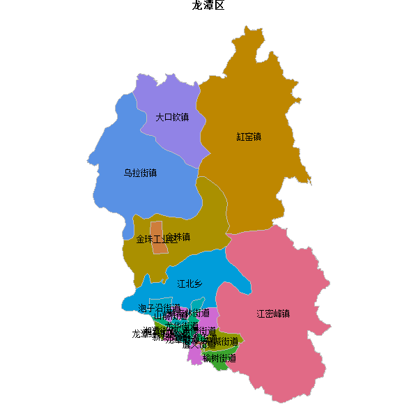 龙潭区乡镇地图JSON数据火星坐标系(gcj02).json