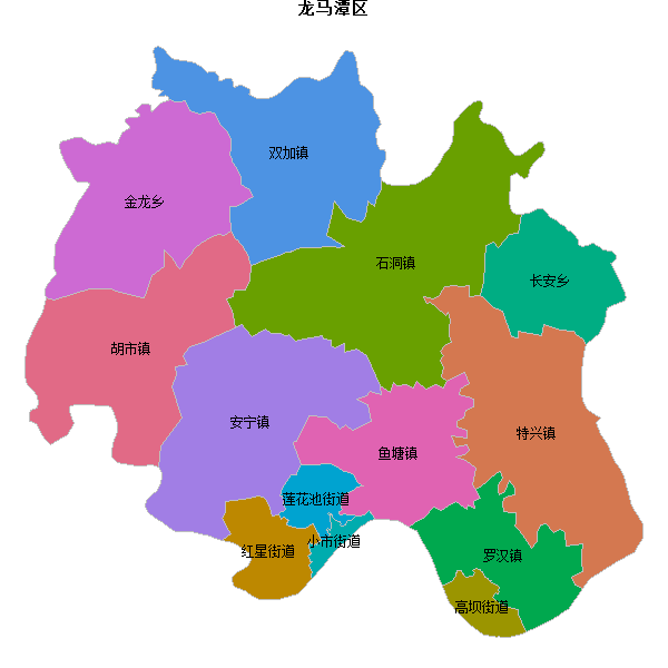 龙马潭区乡镇地图JSON数据火星坐标系(gcj02).json
