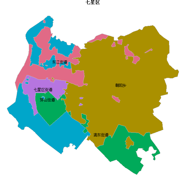 七星区乡镇地图shp数据WGS84坐标系.shp