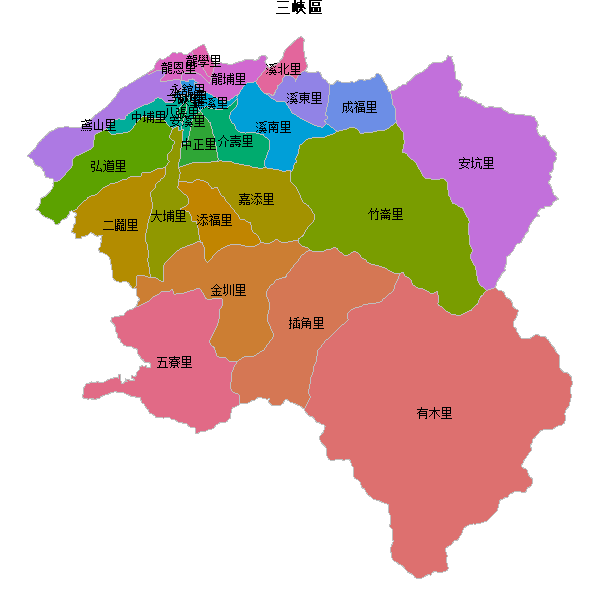 三峽區乡镇地图shp数据WGS84坐标系.shp