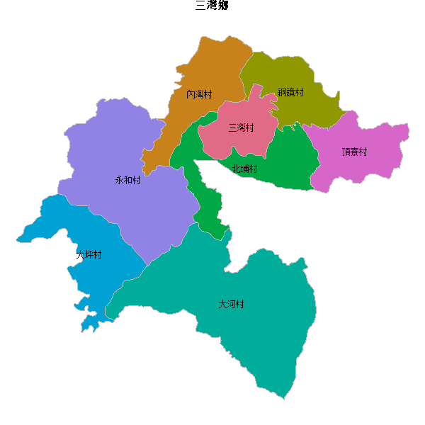 三灣鄉乡镇地图shp数据WGS84坐标系.shp