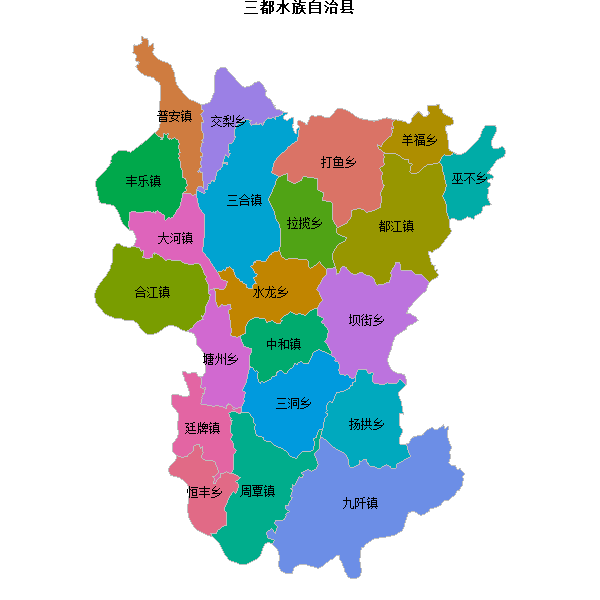 三都水族自治县乡镇地图shp数据WGS84坐标系.shp
