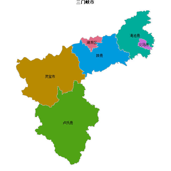 三门峡市地图shp数据WGS84坐标系.shp