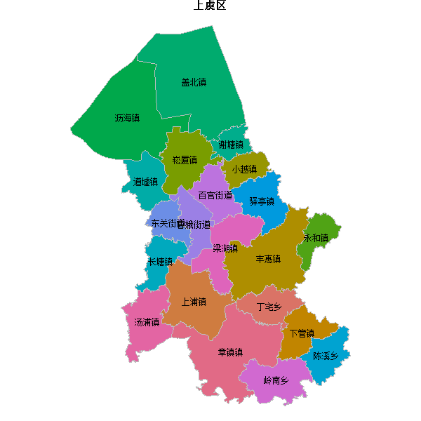 上虞区乡镇地图shp数据WGS84坐标系.shp
