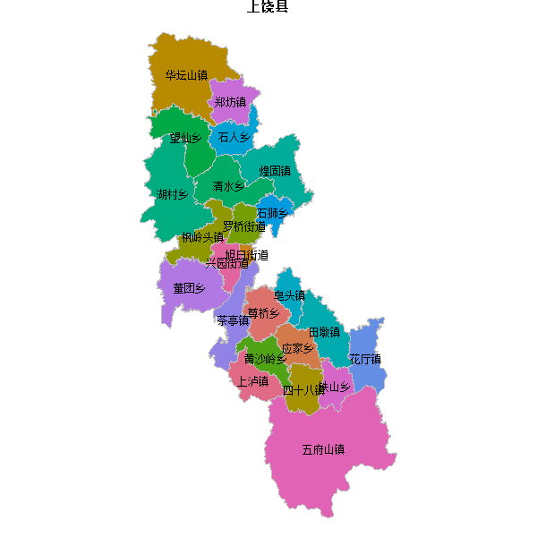 上饶县乡镇地图shp数据WGS84坐标系.shp
