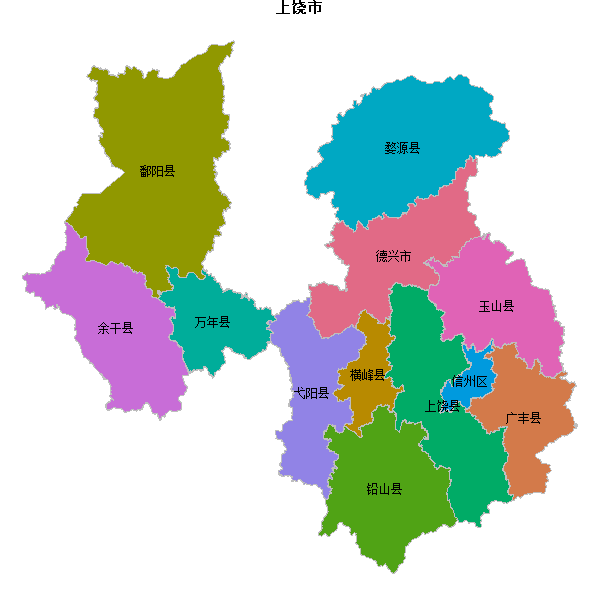 上饶市地图shp数据WGS84坐标系.shp
