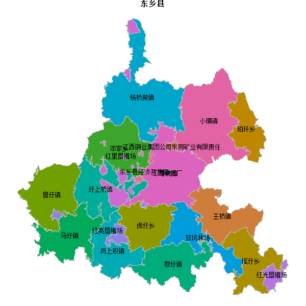 东乡县乡镇地图shp数据WGS84坐标系.shp