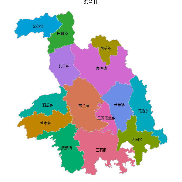东兰县乡镇地图shp数据WGS84坐标系.shp