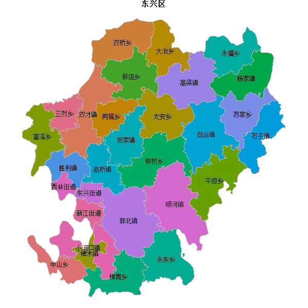 东兴区乡镇地图shp数据WGS84坐标系.shp