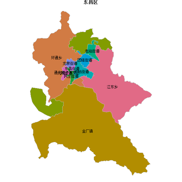 东昌区乡镇地图shp数据WGS84坐标系.shp