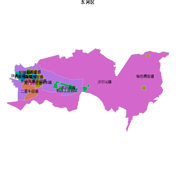 东河区乡镇地图shp数据WGS84坐标系.shp