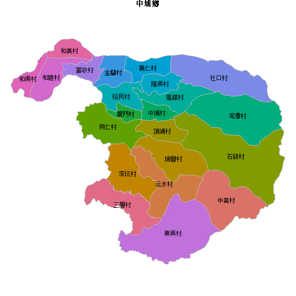 中埔鄉乡镇地图shp数据WGS84坐标系.shp