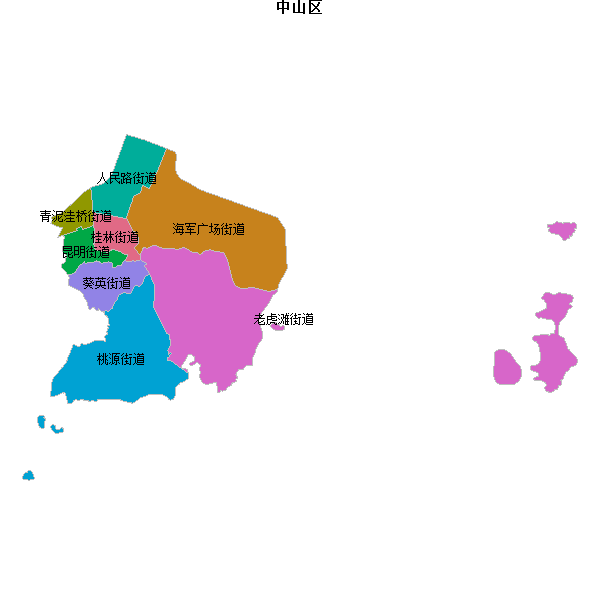 中山区乡镇地图shp数据WGS84坐标系.shp
