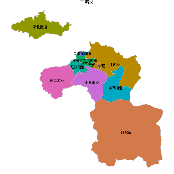 丰满区乡镇地图shp数据WGS84坐标系.shp