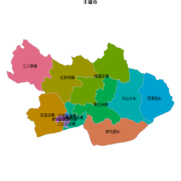 丰镇市乡镇地图shp数据WGS84坐标系.shp