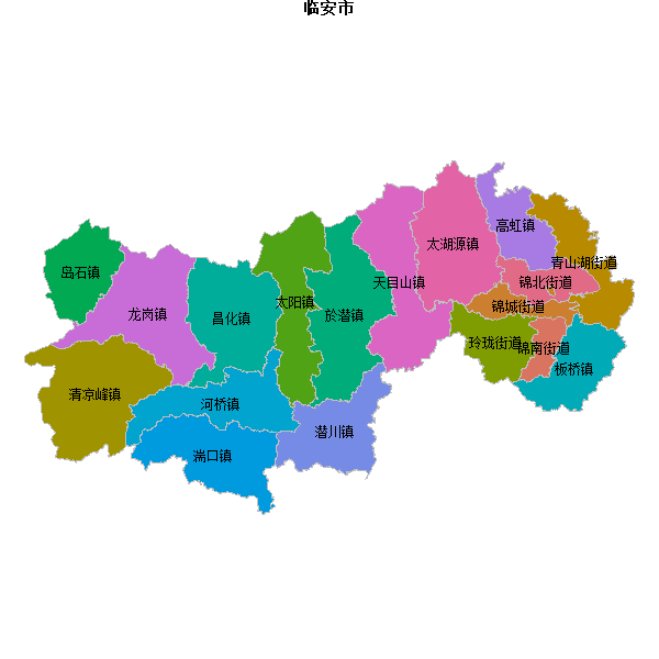 临安市乡镇地图shp数据WGS84坐标系.shp