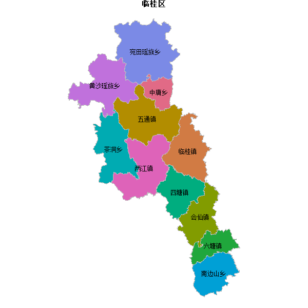 临桂区乡镇地图shp数据WGS84坐标系.shp