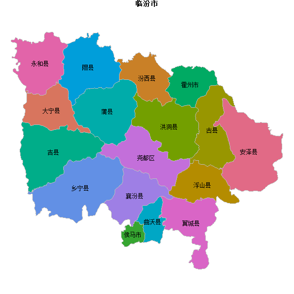 临汾市地图shp数据WGS84坐标系.shp